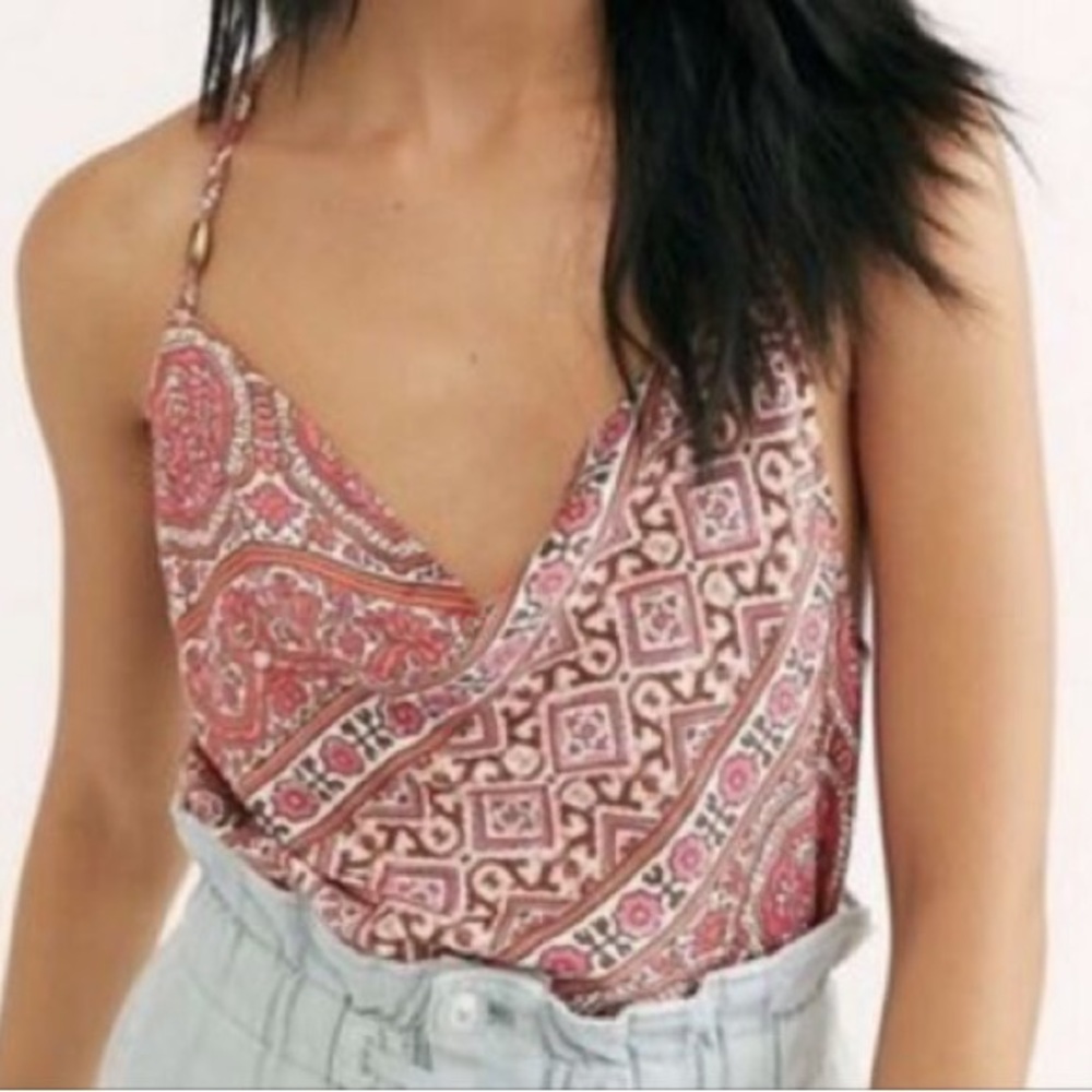 Stevie Cowl Neck Paisley Tank Top
